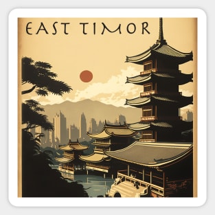 East Timor Vintage Travel Art Poster Sticker